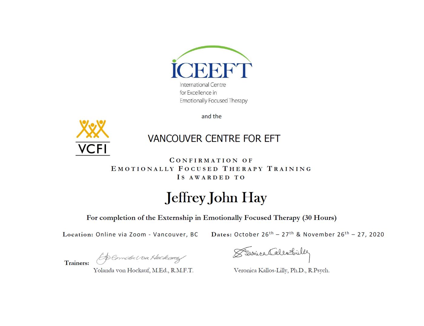 ICEEFT certification 